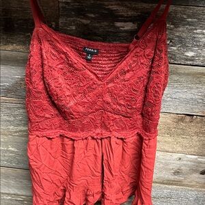Torrid Red Lace Top